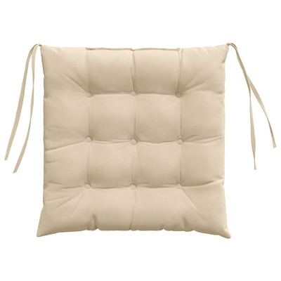 Poduszki na siedziska 4 pcs Kremowy 40 x 40 x 6 cm Mikrofibra