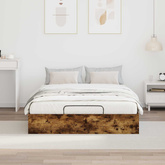 Łóżko otomanowe Dąb wędzony 120 x 200 cm Drewno inżynieryjne