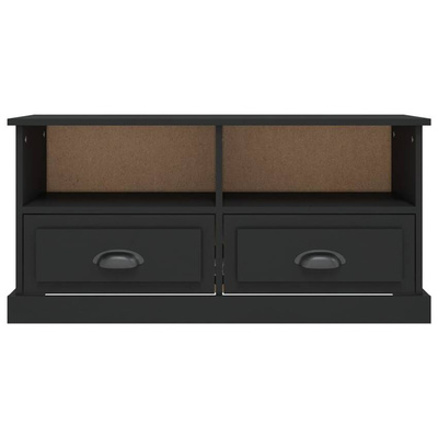 vidaXL Szafka pod TV, czarna, 93x35,5x45 cm, materiał drewnopochodny