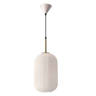 Lampa wisząca Cresto szklana pojedyncza do salonu i jadalni biało-złota