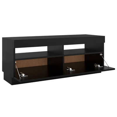 vidaXL Szafka pod TV z oświetleniem LED, czarna, 100x35x40 cm