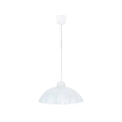 Alcara Lampa Wisząca 1X60W E27 Klosz Biały Z Wzorem