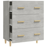 vidaXL Komoda, szarość betonu, 70x34x90 cm, materiał drewnopochodny