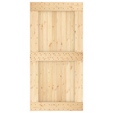 Drzwi przesuwne 100 x 210 cm Lite Drewno Sosnowe (Nieobrobione)