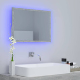 vidaXL Lustro łazienkowe LED, szarość betonu, 60x8,5x37 cm, akryl