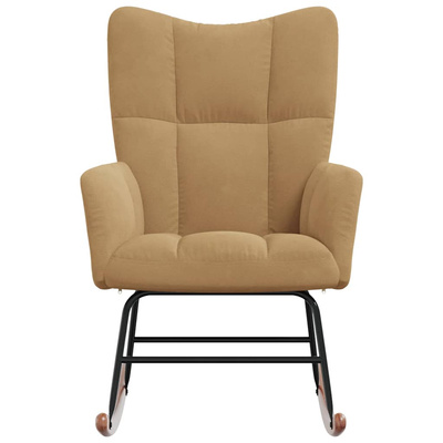 Fotel bujany, brązowy, tapicerowany aksamitem