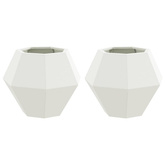 Donica 2 pcs Biały 50 x 50 x 40 cm Stal