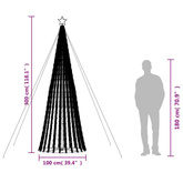 vidaXL Stożkowa choinka z lampek, 688 niebieskich LED, 300 cm