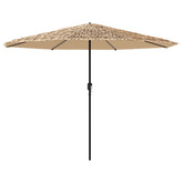 Parasol ogrodowy na stalowym słupku, brązowy, 388x388x248 cm