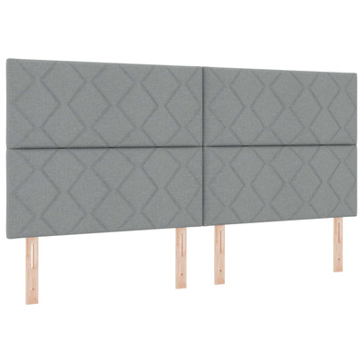 Łóżko kontynentalne z materacem jasnoszary 200 x 200 cm tkanina