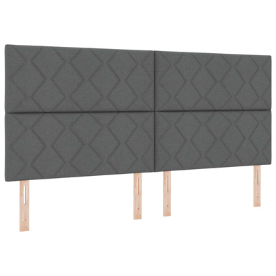 Łóżko kontynentalne z materacem ciemnoszary 200 x 200 cm