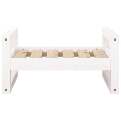 vidaXL Legowisko dla psa, białe, 55,5x45,5x28 cm, lite drewno sosnowe