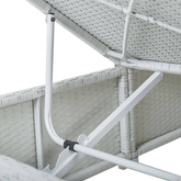 vidaXL 3-częściowy zestaw, leżaki ze stolikiem, polirattan, białe