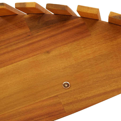 Leżak 2-osoba 2 pcs Brązowy 154 x 60 x 74 cm Lite Drewno Akacji
