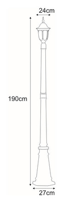 Wysoka zewnętrzna lampa stojąca K-7007B/1N czarna z serii VASCO KAJA