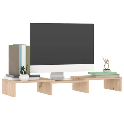 Podstawka na monitor, 60x24x10,5 cm, lite drewno sosnowe