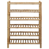 Stojak na buty z półką Naturalny 68 x 28 x 96 cm Bambus