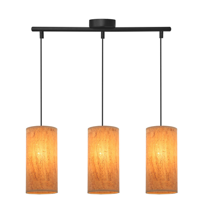 Lampa wisząca z abażurami Aragona korkowe potrójna nowoczesna do jadalni