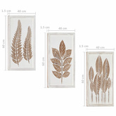 Dekoracja artystyczna 3 pcs Brązowy i biały 40 x 40 x 1,5 cm