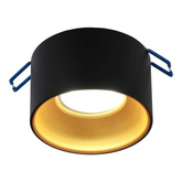 Oprawa sufitowa wpuszczana ZAMA Black Gold S IP20, okrągła czarna, środek złoty EDO777452 EDO Solutions