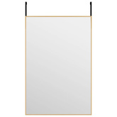 vidaXL Lustro na drzwi, złote, 40x60 cm, szkło i aluminium