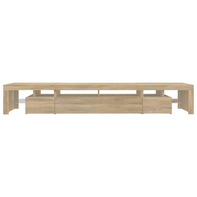 Szafka pod TV z oświetleniem LED, dąb sonoma, 260x36,5x40 cm vidaXL