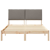 Rama łóżka Brązowy i taupe 150 x 200 cm Lite drewno sosnowe