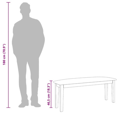 Ławka 110 cm Brązowa lite drewno guma