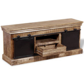 vidaXL Szafka pod TV, drewno mango, przesuwane drzwiczki, 110x30x45 cm