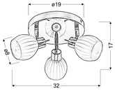 Lampa sufitowa candellux bars 98-06790 plafon g9 patyna