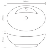 Luksusowa umywalka owalna z otworem przelewowym i na baterię