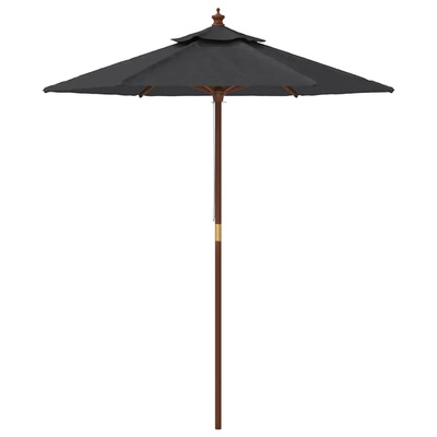 Parasol ogrodowy na drewnianym słupku, czarny, 196x231 cm
