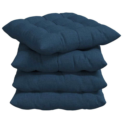 Poduszki na siedziska 4 pcs Niebieski 40 x 40 x 6 cm tkanina