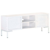vidaXL Szafka pod TV, biała, 115x30x46 cm, lite drewno mango