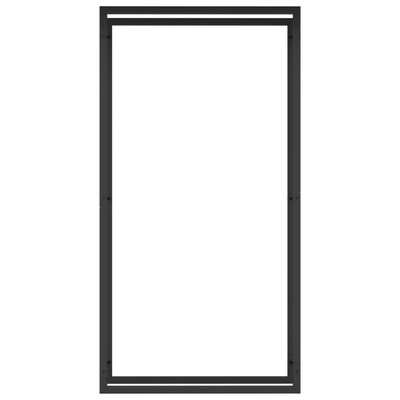 Stojak na drewno, matowy czarny, 80x28x154 cm, stalowy