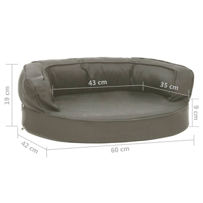 vidaXL Legowisko dla psa, 60x42 cm, stylizowane na lniane, ciemnoszare