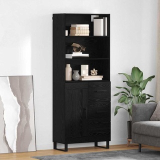 Highboard 2 szt. Czarny Dąb 69,5 x 34 x 180 cm