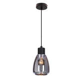 MOLDO lampa wisząca czarny 1x40W E27 klosz dymiony  31-35080