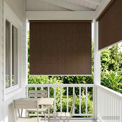 Roleta zewnętrzna 90% blokada UV brązowy 60 x 140 cm HDPE