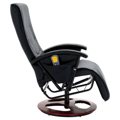 vidaXL Fotel masujący, czarny, sztuczna skóra wariant 5