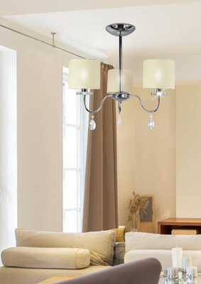 Lampa sufitowa chromowa 3x40W żyrandol + kryształy Estera Candellux 33-11664