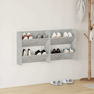 Półki ścienne na buty 2 szt., szare, 60x18x60 cm, płyta wiórowa