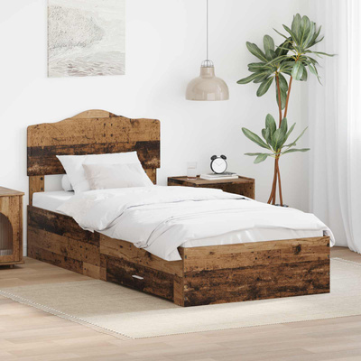 Ramka łóżka Stare drewno 100 x 200 cm Drewno inżynieryjne