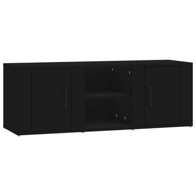 vidaXL Szafka pod TV, czarna, 100x31,5x35 cm, materiał drewnopochodny