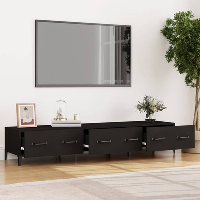 vidaXL Szafka pod TV, czarna, 150x34,5x30 cm, materiał drewnopochodny