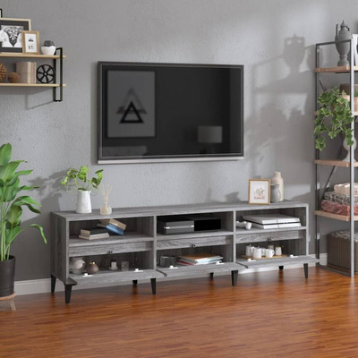 vidaXL Szafka pod TV, szary dąb sonoma, 150x30x44,5 cm wariant 8