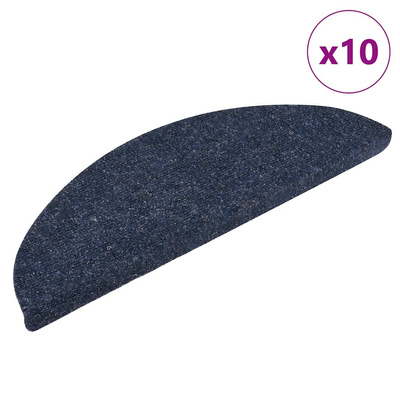 Maty na schody samoprzylepne 10 szt. 56x17x3 cm niebieskie półokrągłe