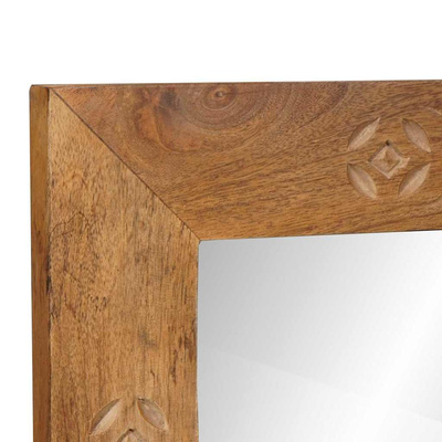 lustro ścienne 70 x 50 cm Drewno inżynieryjne i szkło