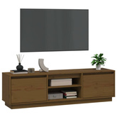 vidaXL Szafka pod TV, miodowy brąz, 140x35x40 cm, lite drewno sosnowe