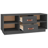 vidaXL Szafka pod TV, szara, 100x34x40 cm, lite drewno sosnowe